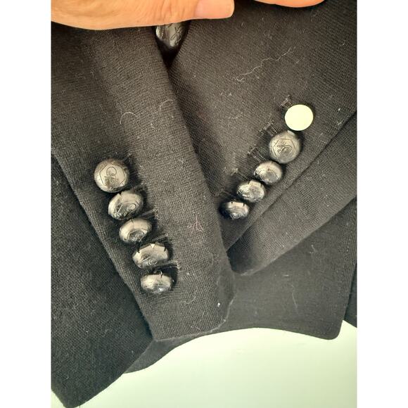 Proenza Schouler Black Wool Double-Breasted Blazer – Size 10 High end designer - Picture 3 of 10